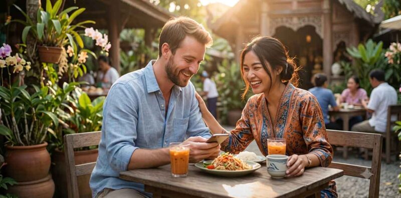 Dating Thai Women Guide Couple enjoying a romantic walk in Thailand
