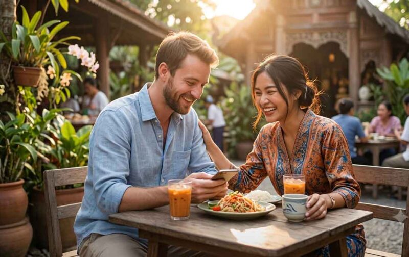 Dating Thai Women Guide Couple enjoying a romantic walk in Thailand